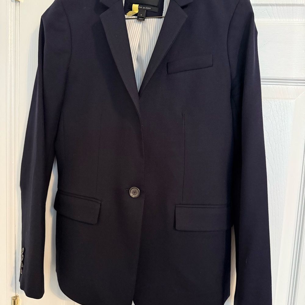 🖤 J.Crew Regent Blazer & Erwin Pearl Faux Turquoise Necklace Set – Size 4 flaw - Picture 6 of 15